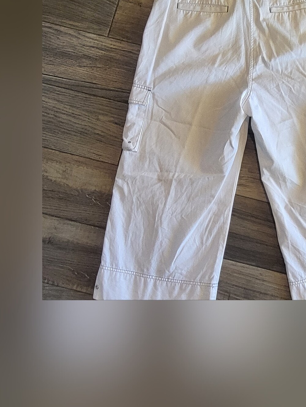 Ralph Lauren White Vintage Capris with Black Stitch Detailing Size 12 - Picture 11 of 12